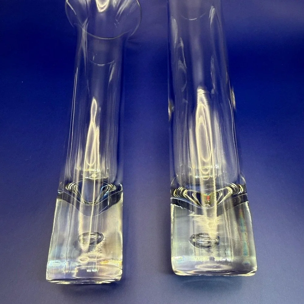 Crown Corning Horizon Bud Vase Set 8" & 10" Vintage Australian Crystal Glass-Box - Picture 9 of 13